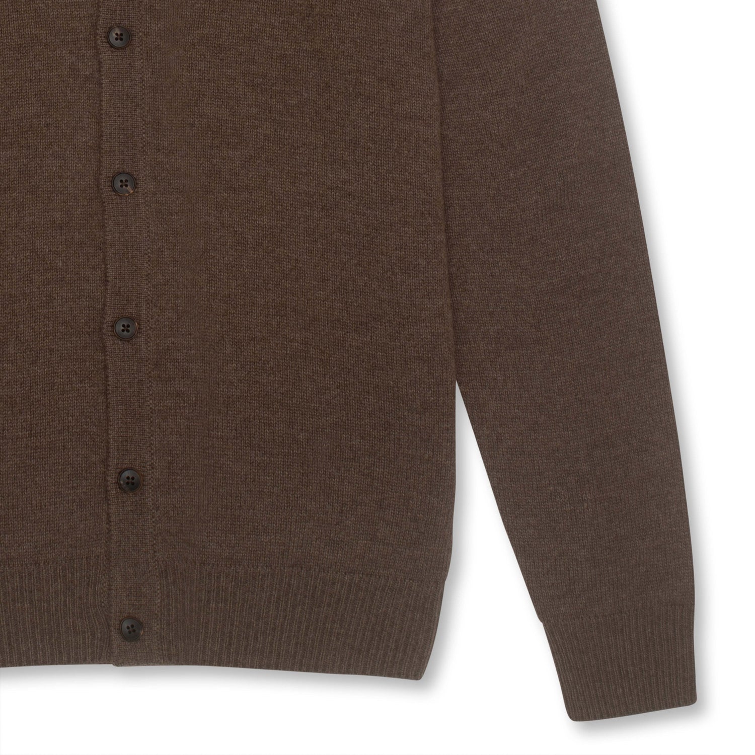 Chocolate Wool & Cashmere Polo Cardigan