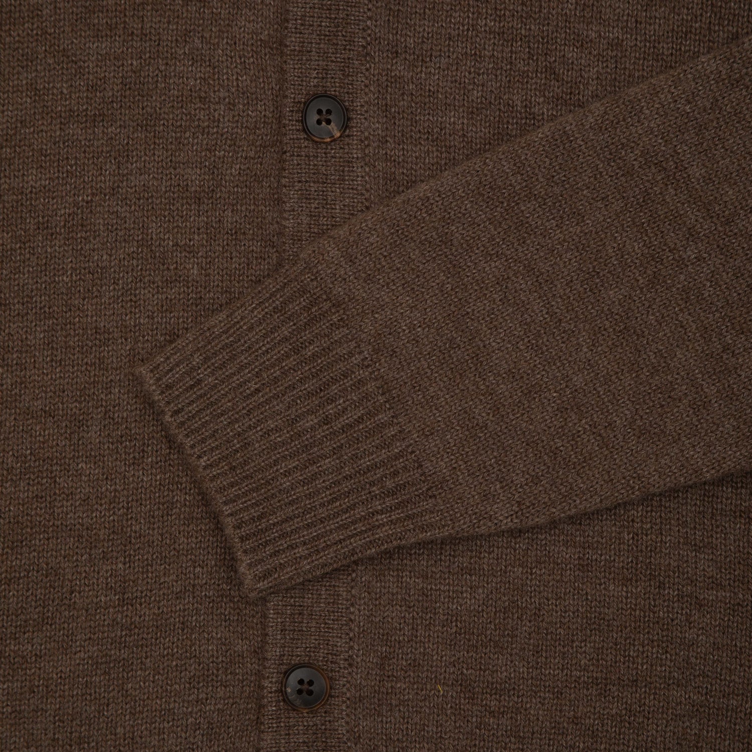 Chocolate Wool & Cashmere Polo Cardigan