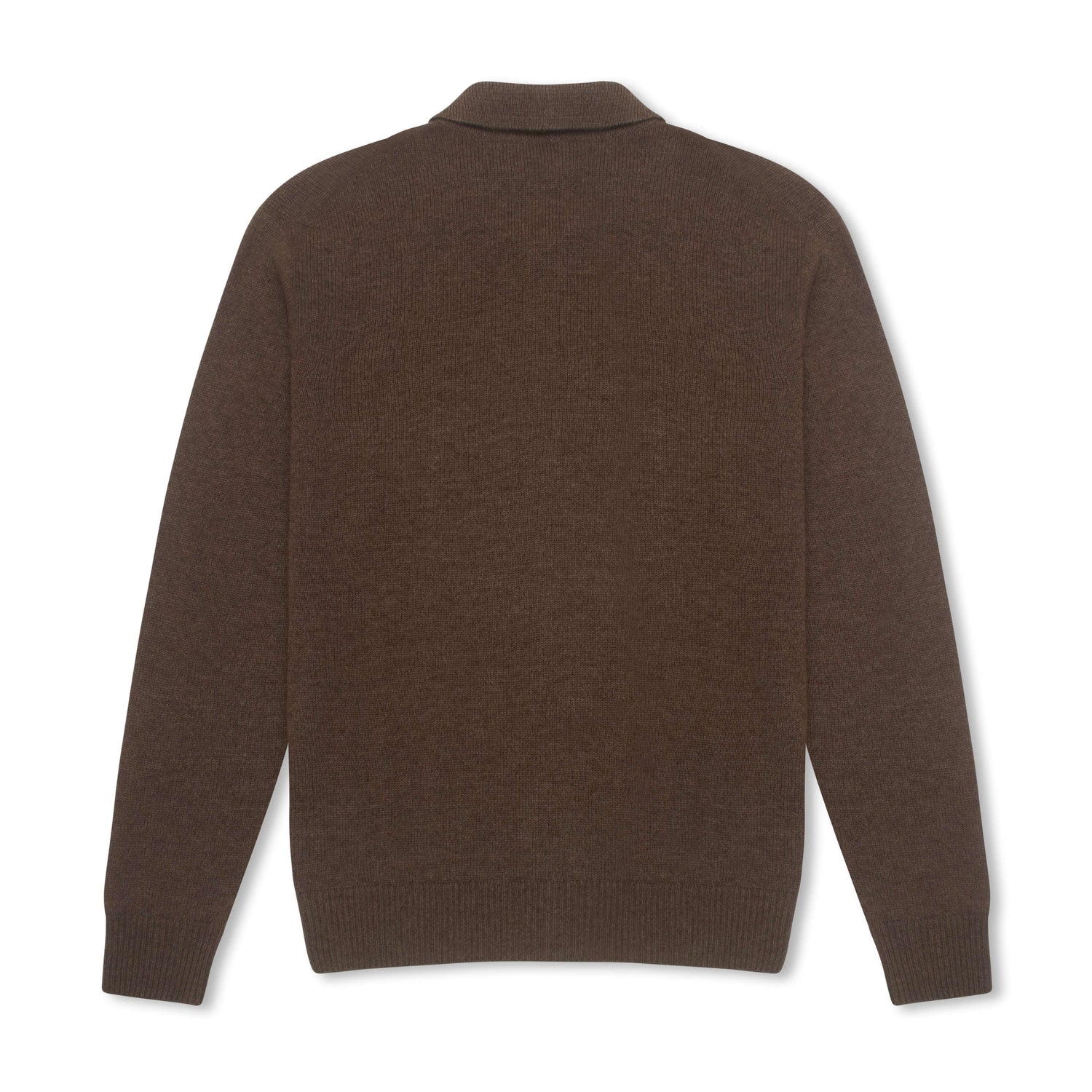 Chocolate Wool & Cashmere Polo Cardigan