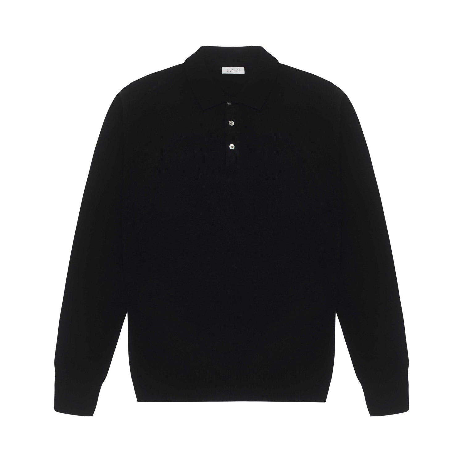 Midnight Blue Pure Cashmere Long Sleeve Polo