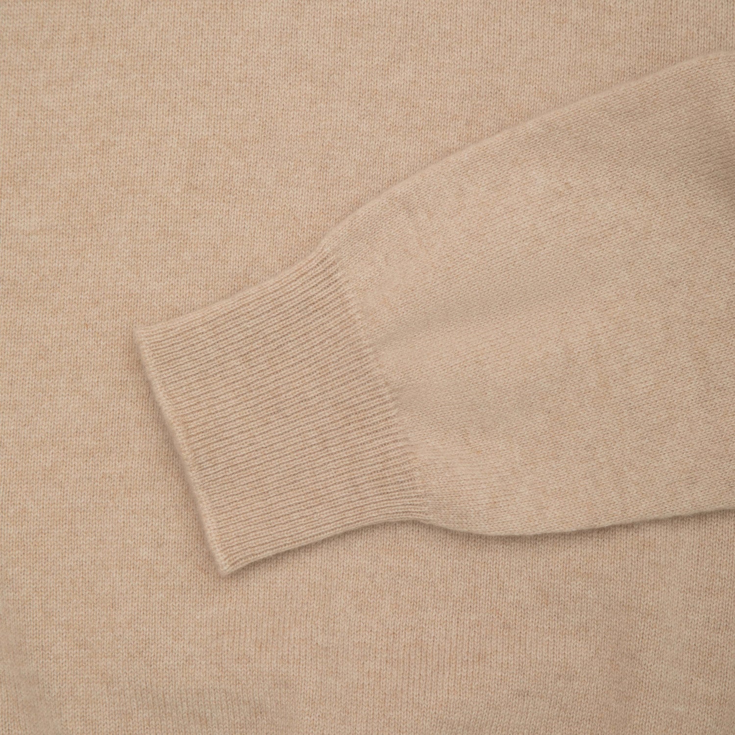 Sand Pure Cashmere Long Sleeve Polo
