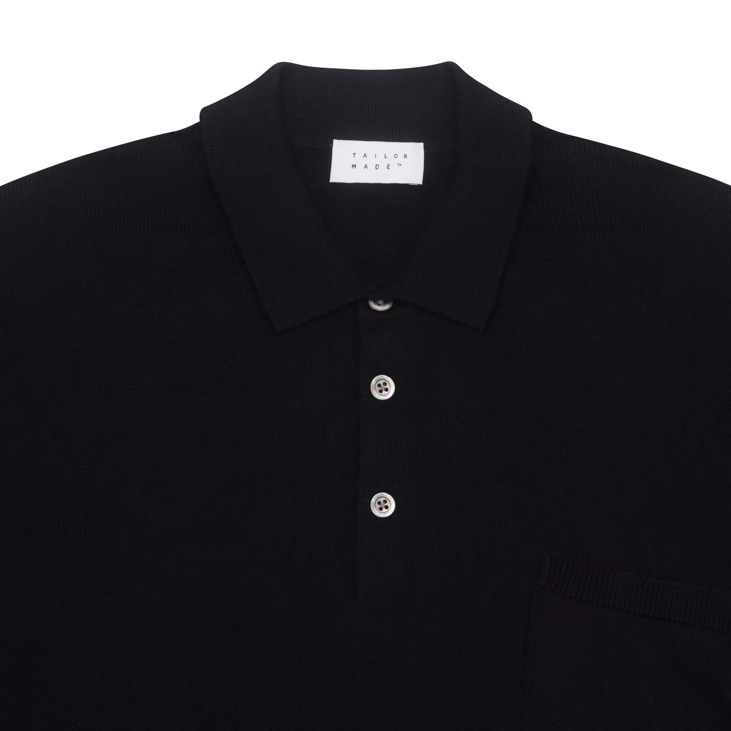 Midnight Blue Cotton & Cashmere Short Sleeve Polo