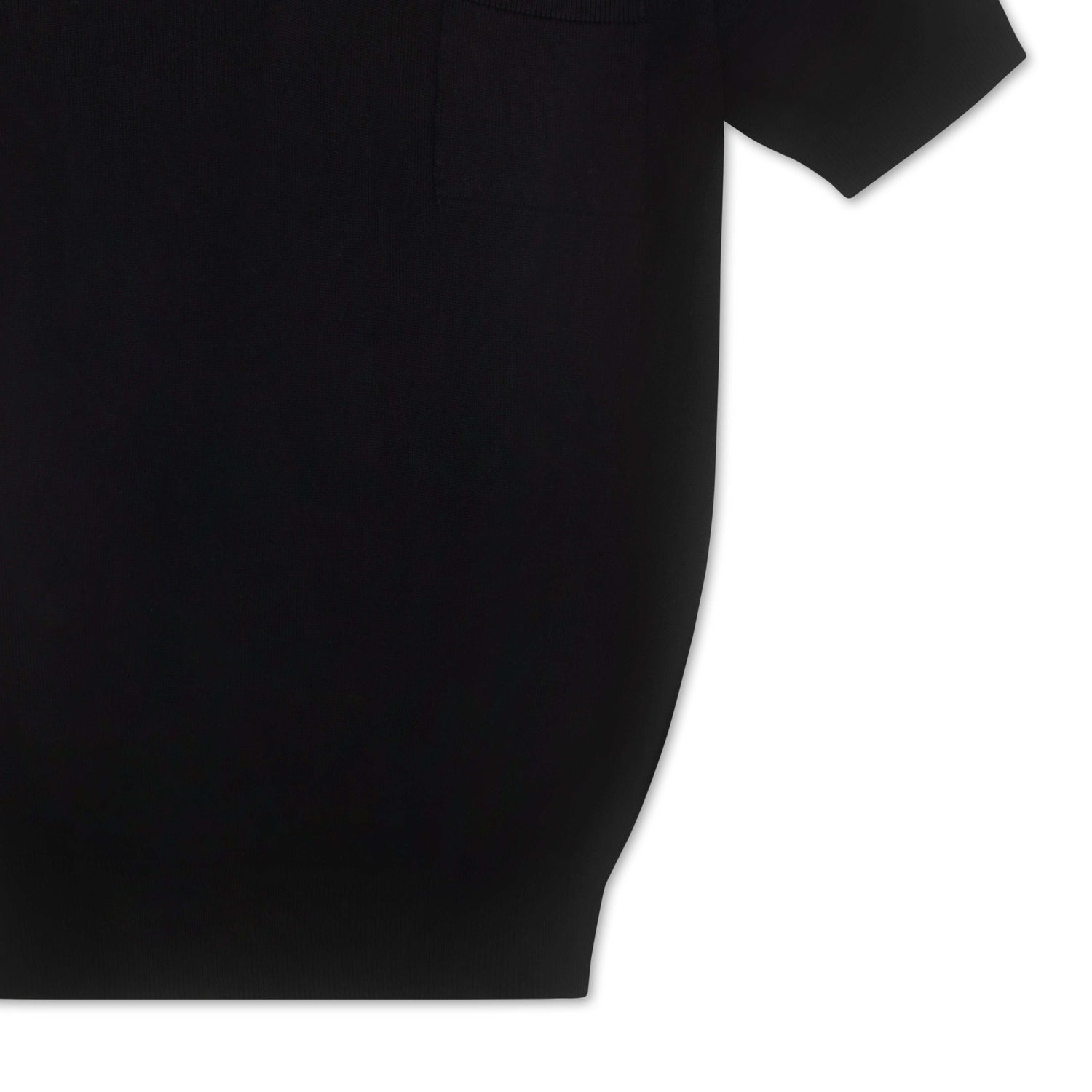 Midnight Blue Cotton & Cashmere Short Sleeve Polo