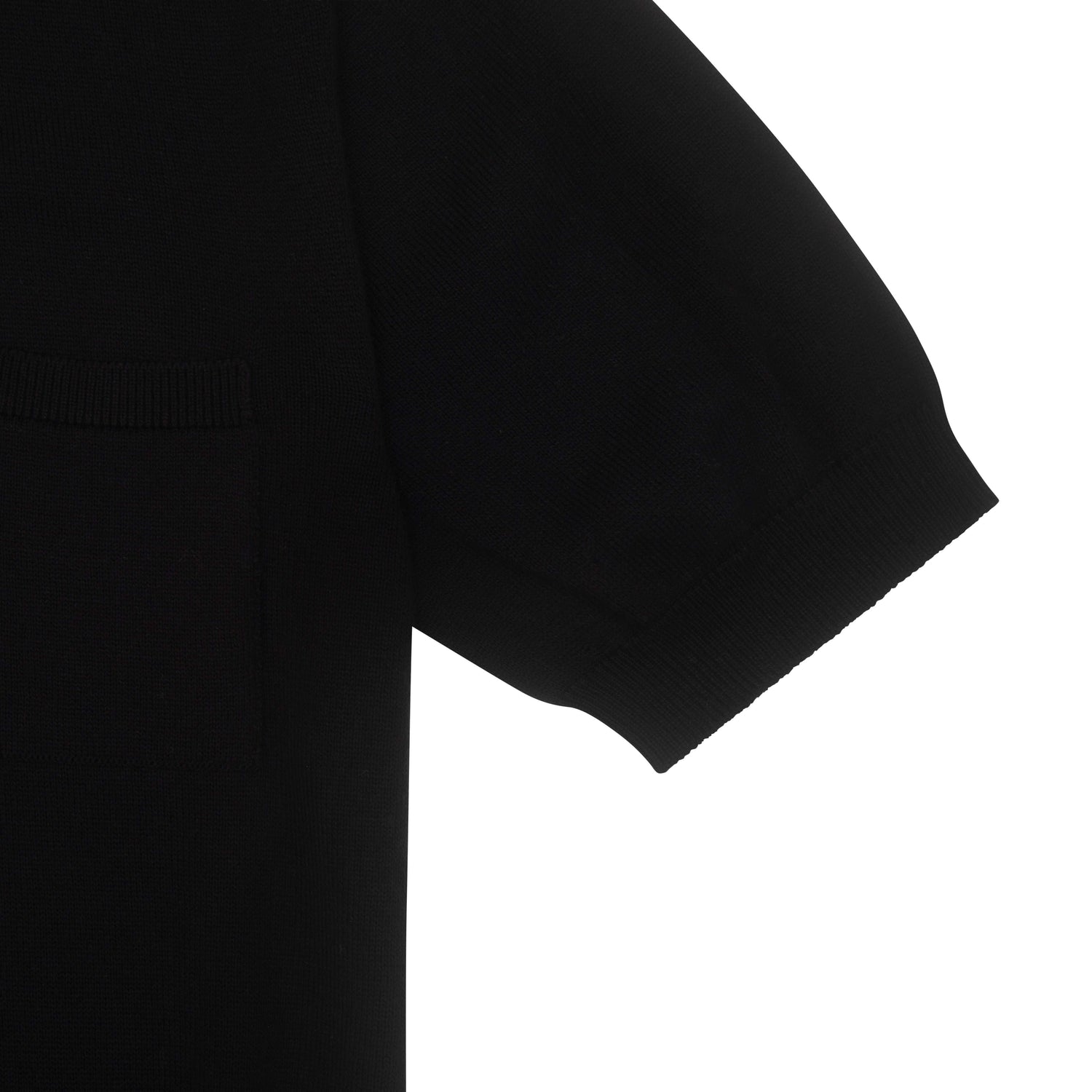 Midnight Blue Cotton & Cashmere Short Sleeve Polo