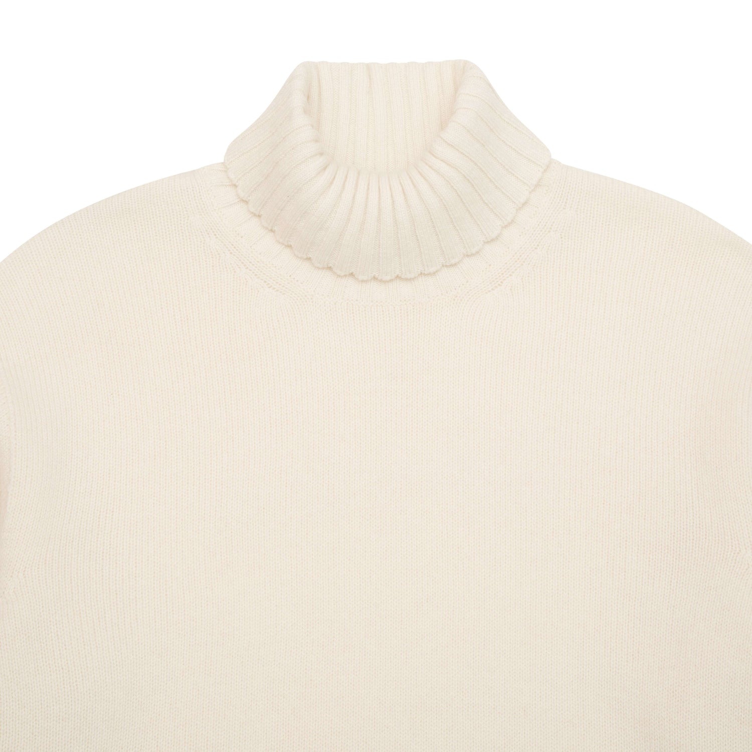 Off White Pure Cashmere Roll Neck
