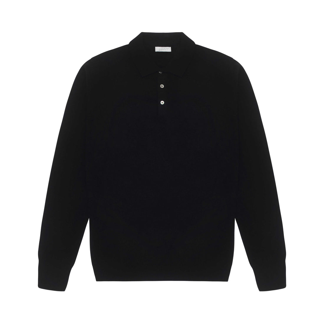 Midnight Blue Pure Cashmere Long Sleeve Polo