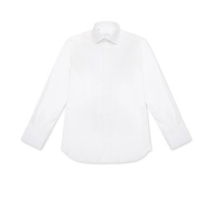 White Dinner Shirt with Fly Front