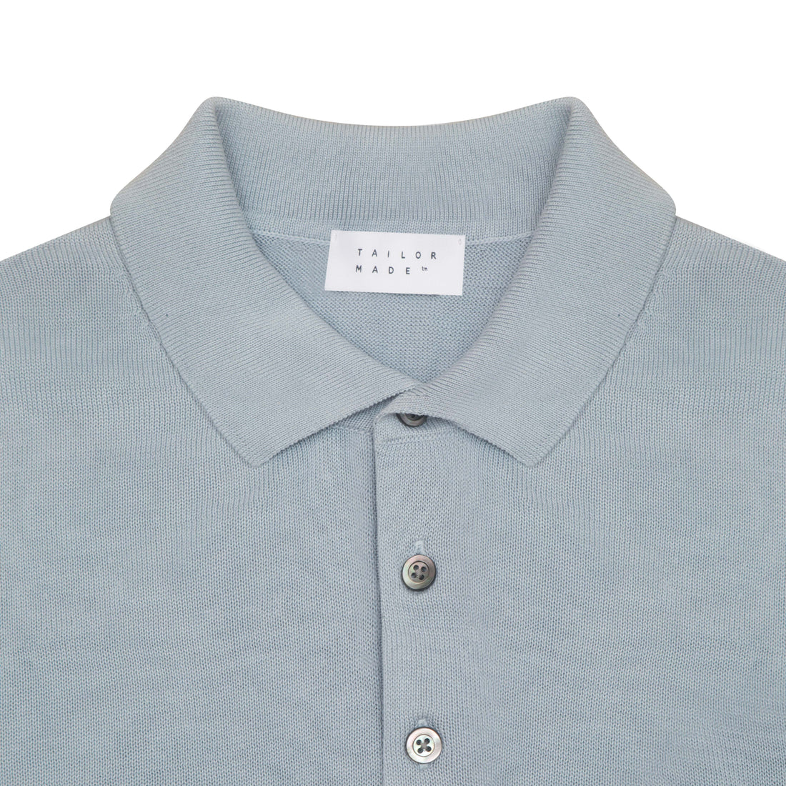Light Blue Cotton & Silk Short Sleeve Polo