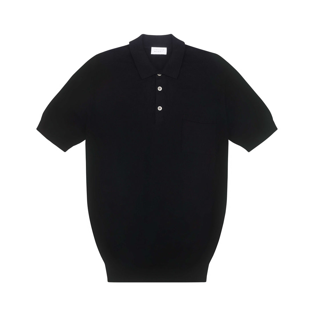 Midnight Blue Cotton & Cashmere Short Sleeve Polo